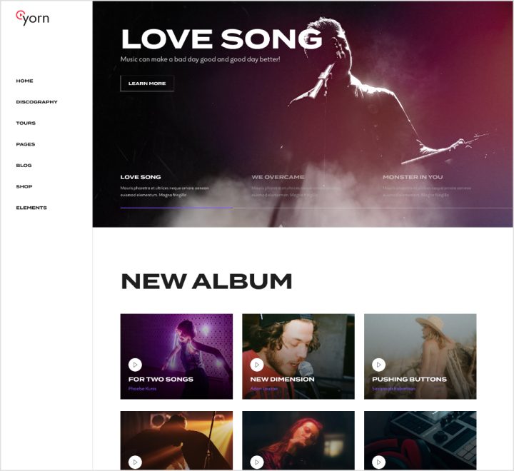 Music Left Sidebar